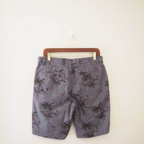 !! Ted Baker London Tropical Palm Tree Print Grey Shorts sz 32 - Picture 5 of 6